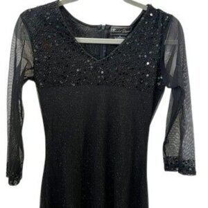 Beaded Drama cocktail dress, after 5, semi formal, formal night